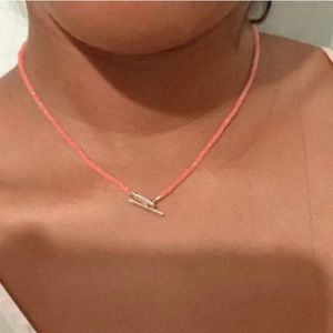 Beaded pink necklace